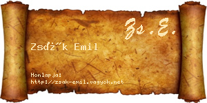 Zsák Emil névjegykártya