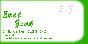 emil zsak business card